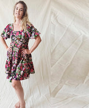 Cargar imagen en el visor de la galería, Vestido Frances mini flores negro